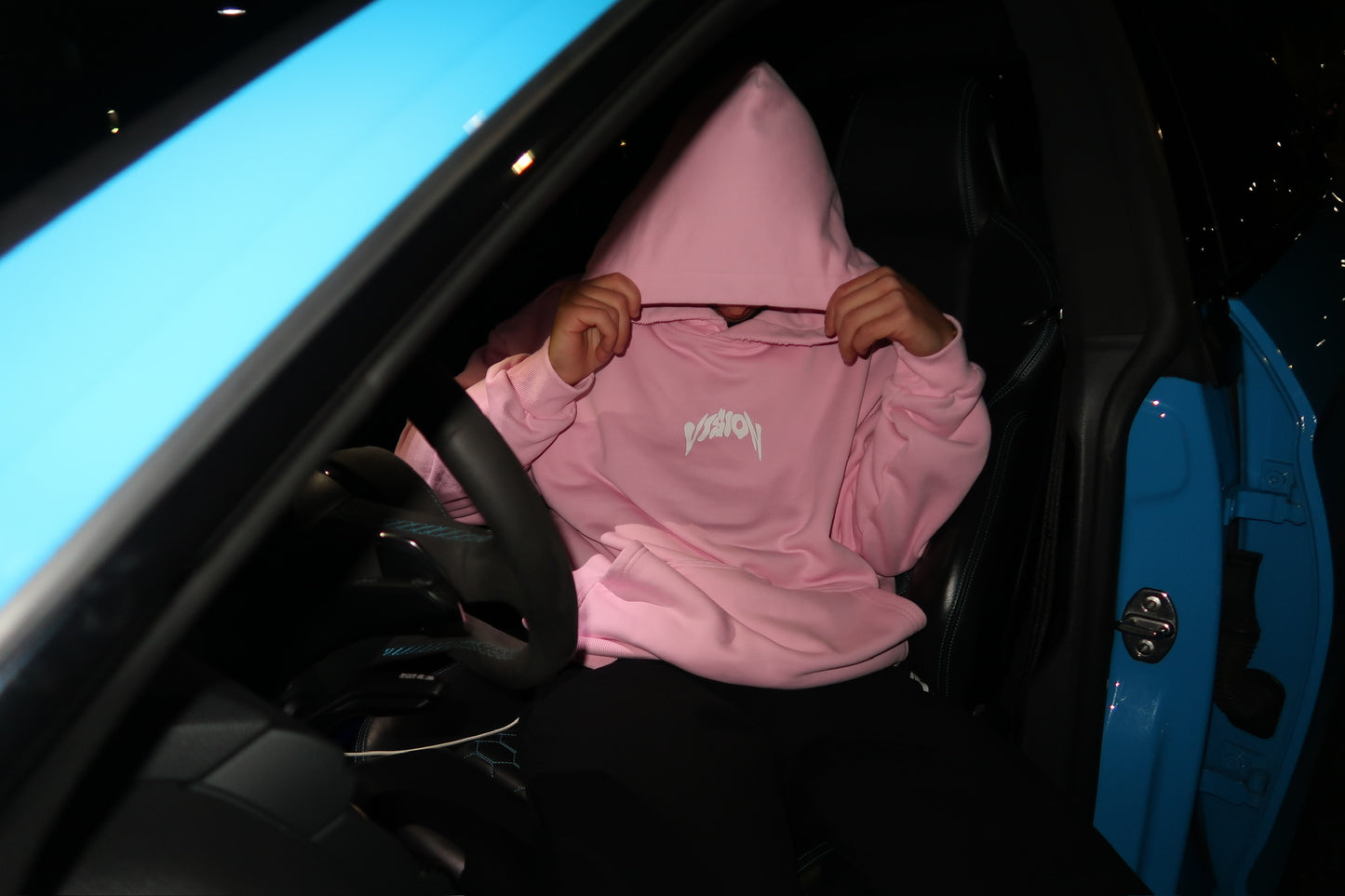 OVERSIZED "LIGHT PINK" VIZN HOODIE